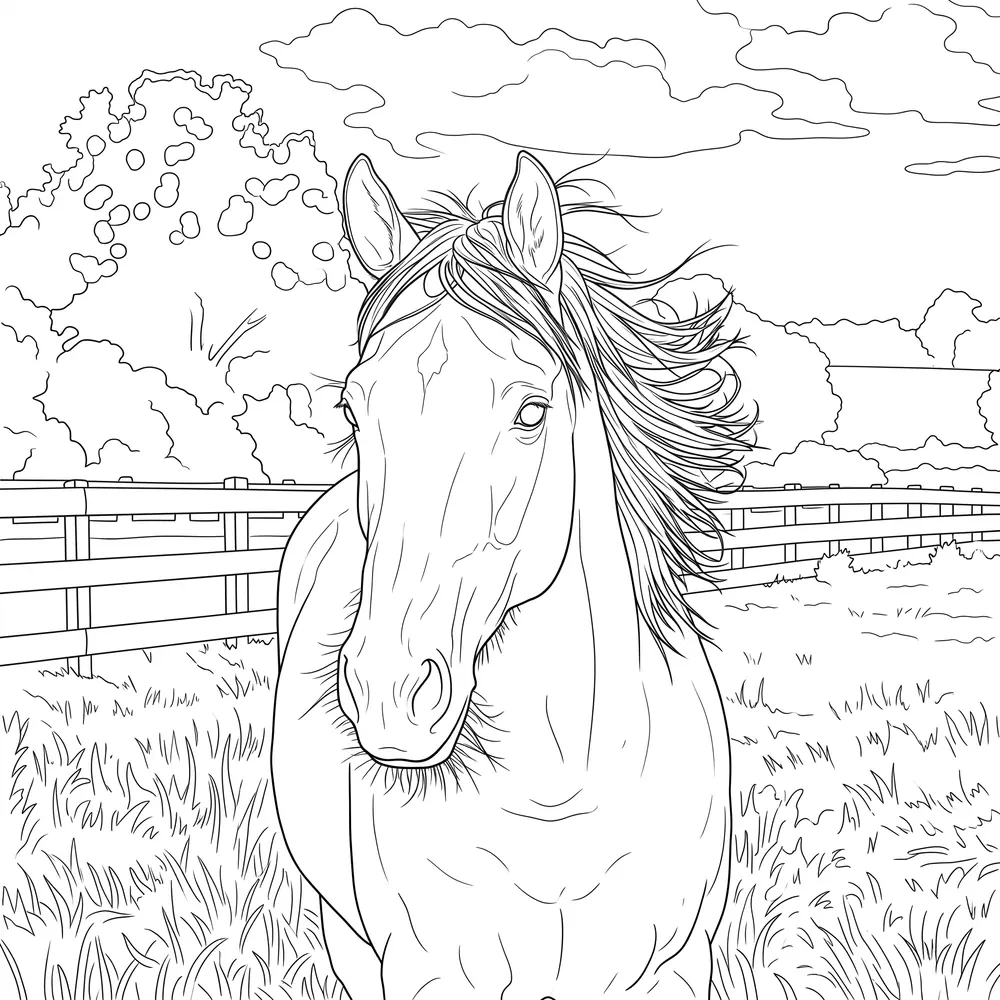 Horse to Clean Line Art, the sketch SketchWish generated