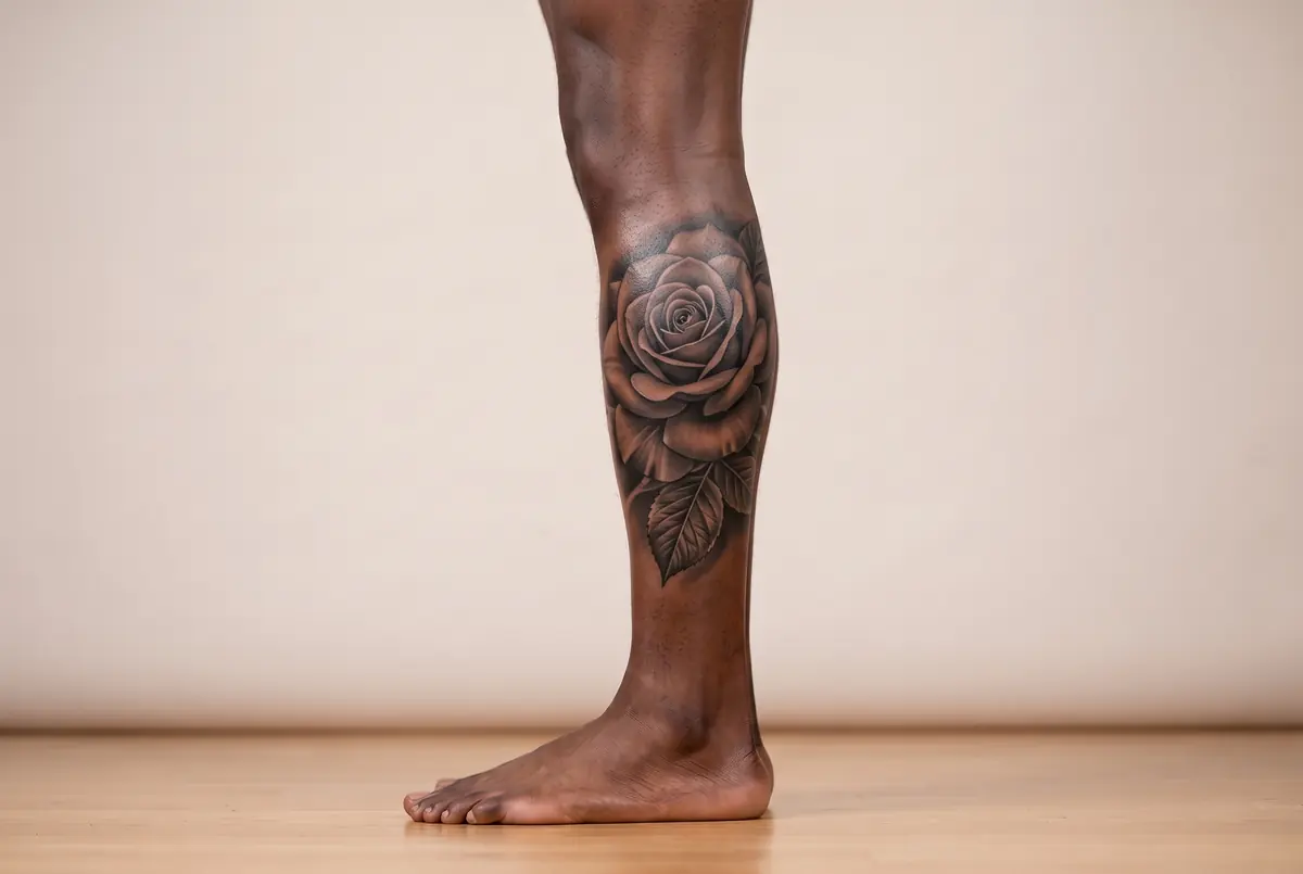 Calf to Black and Grey Realism, the sketch SketchWish generated