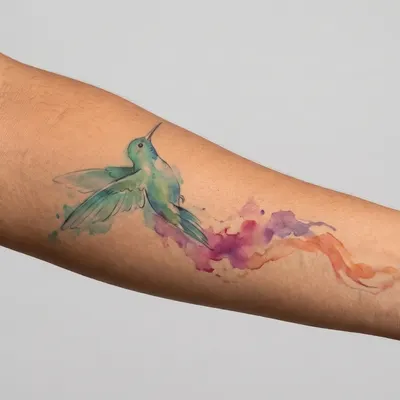Watercolour tattoo on a arm